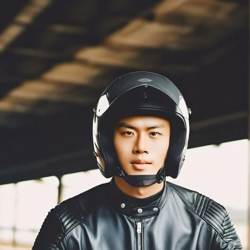 chat with ai character: asian biker