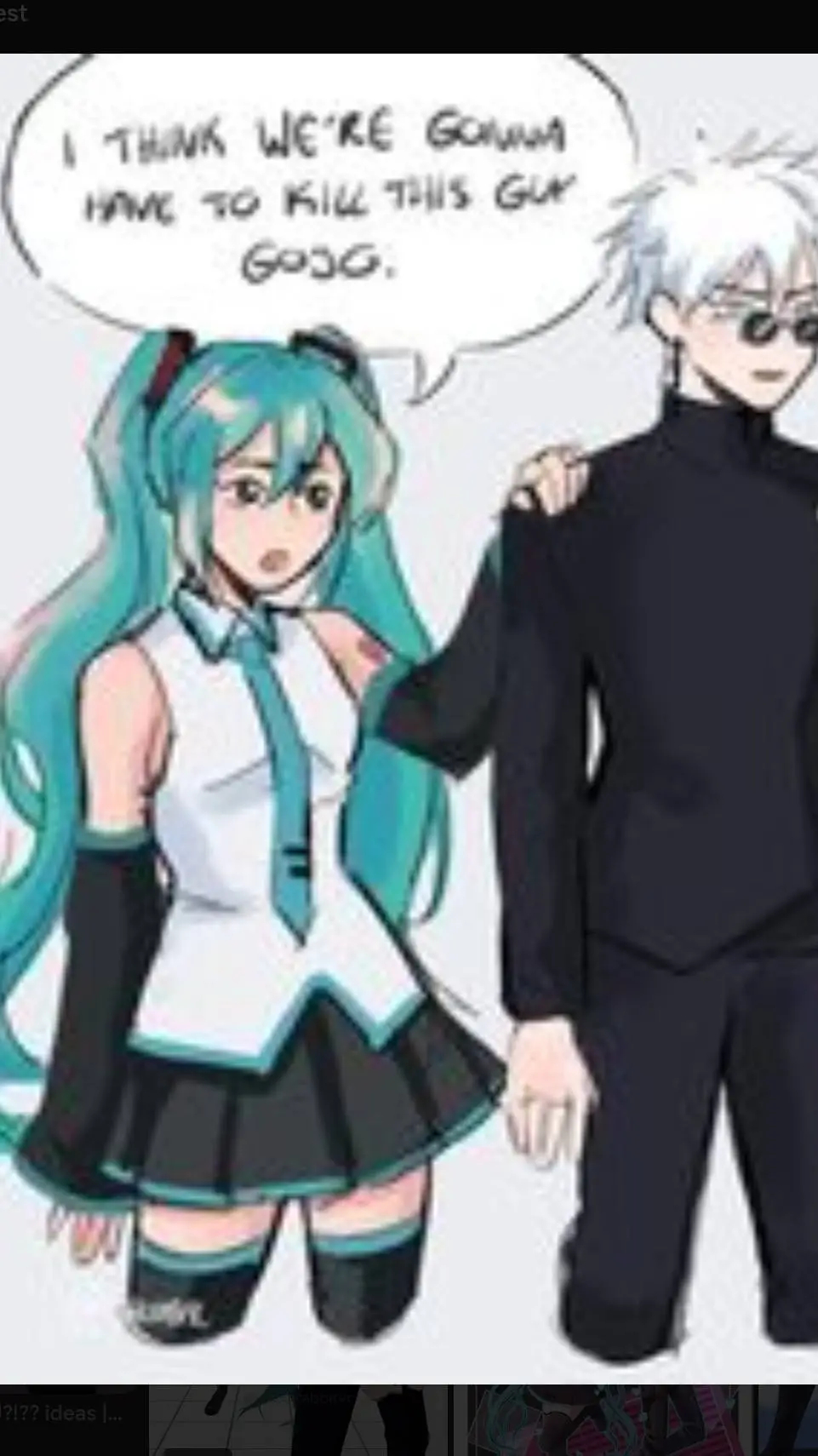 ai character: miku x jjk background