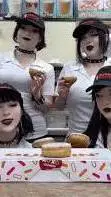 ai character: goth dunken donuts background