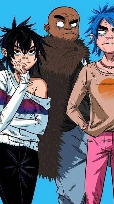 ai character: Gorillaz at da bar background
