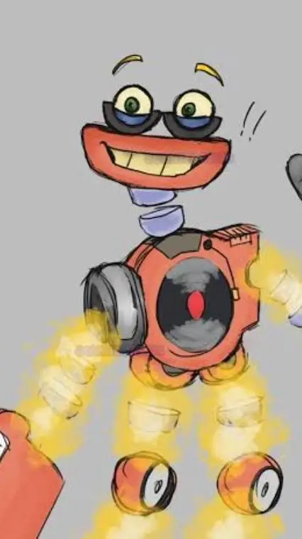ai character: wubbox raro  background