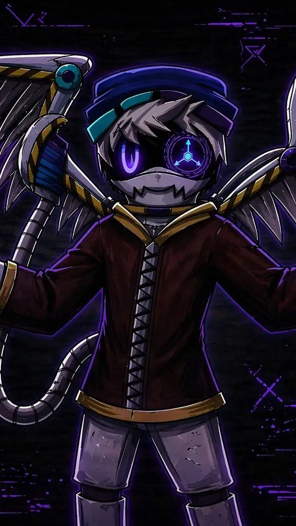 ai character: X murder drone background