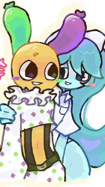 ai character: 💙🩵🤍Ghostballoon💛💚💜 background