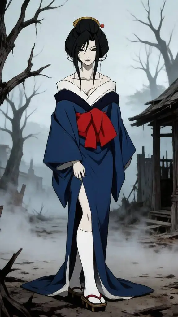 ai character: 骨女 background