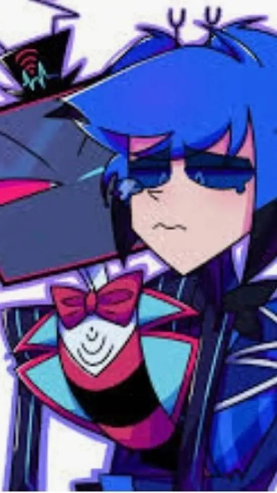 ai character: Vox x 2p alastor  background