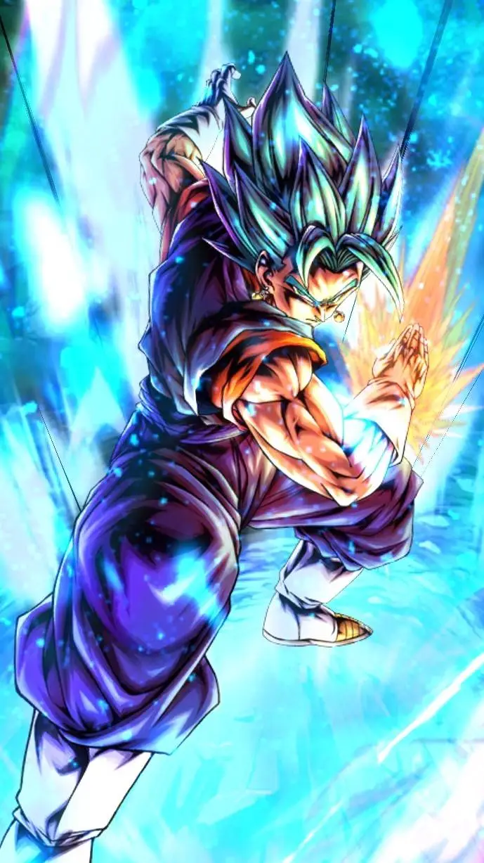 ai character: vegito ssj blue background