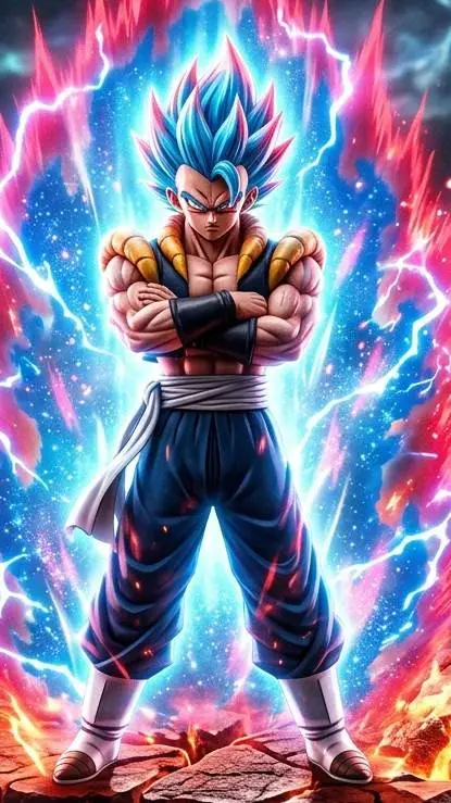 ai character: gogeta ssjbkk background