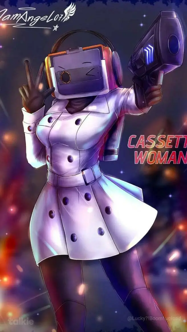 ai character: Casettewoman  background