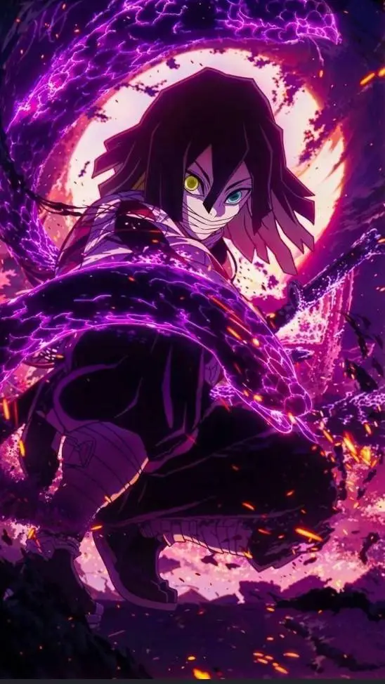 ai character: 🤍🖤 Obanai Iguro🖤🤍 background