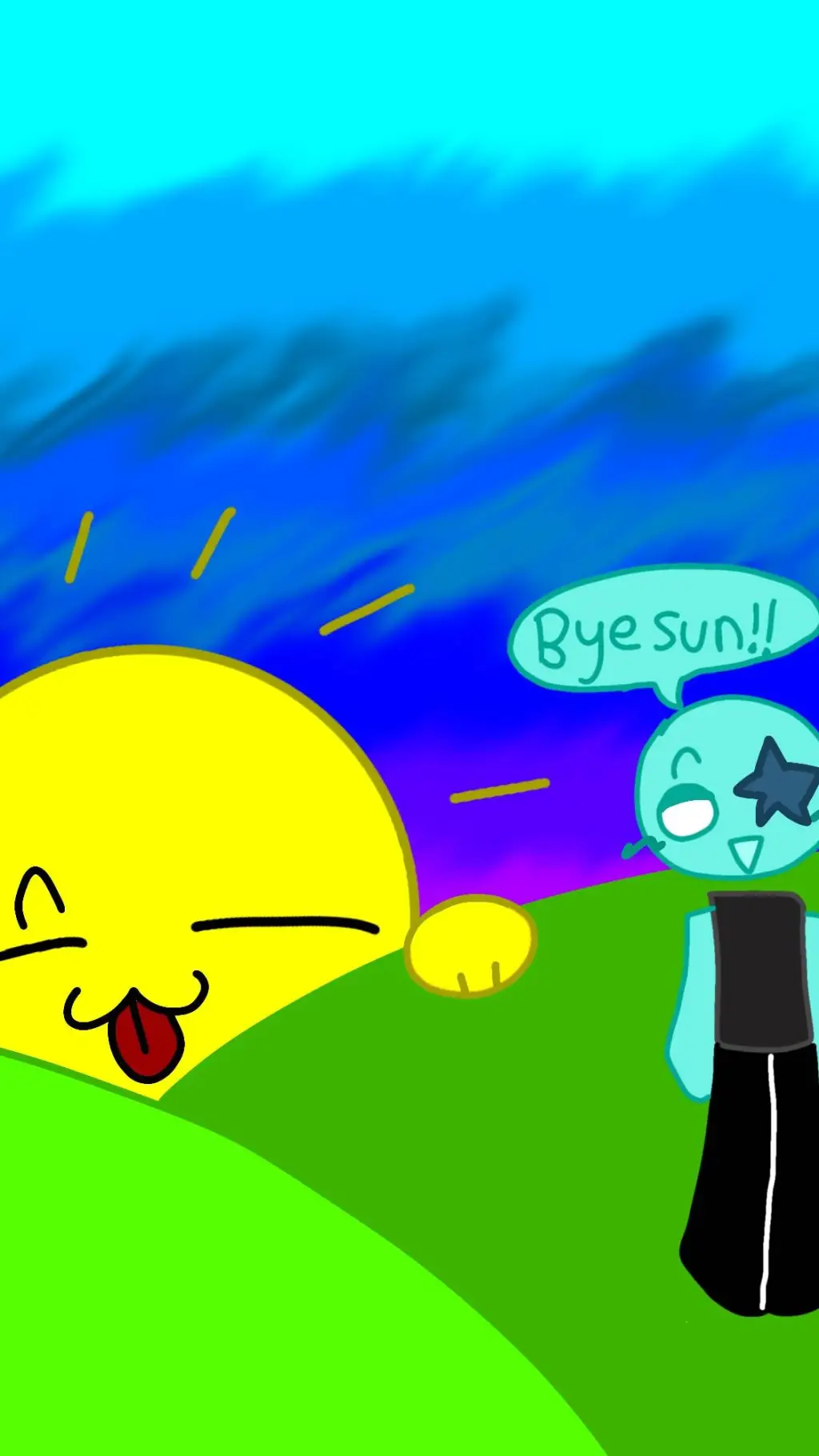 ai character: Celary w Sunset  background