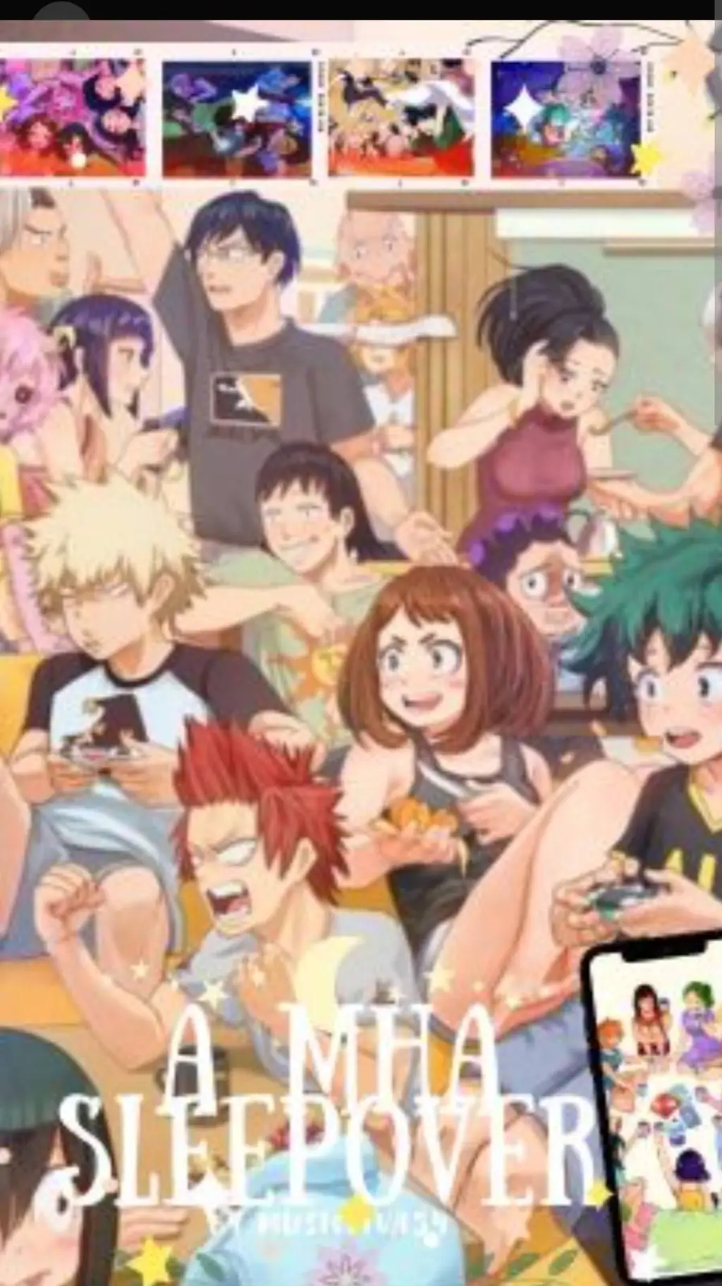 ai character: MHA sleepover background