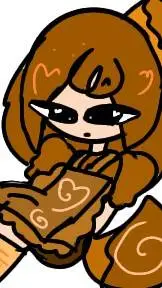 ai character: caramel femy background