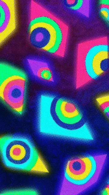 ai character: ❤️💛 Abstracting💚🩵 background