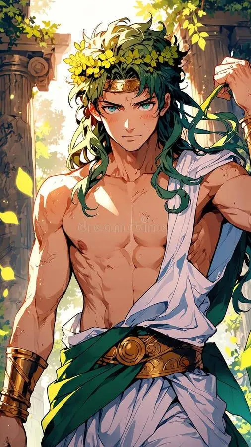 ai character: l'Olympe/ Dionysos background