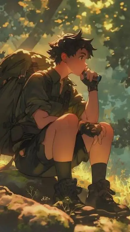 ai character: 🌲 acampamento 🏕️ background