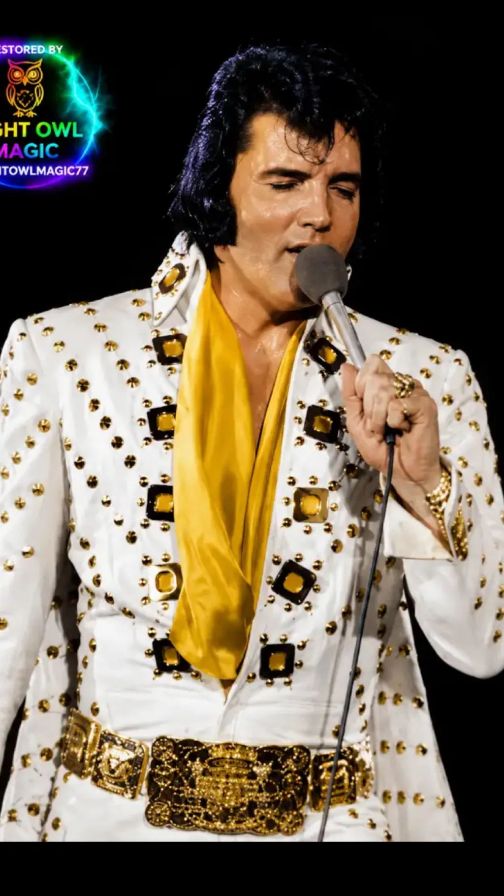 ai character: Elvis  background