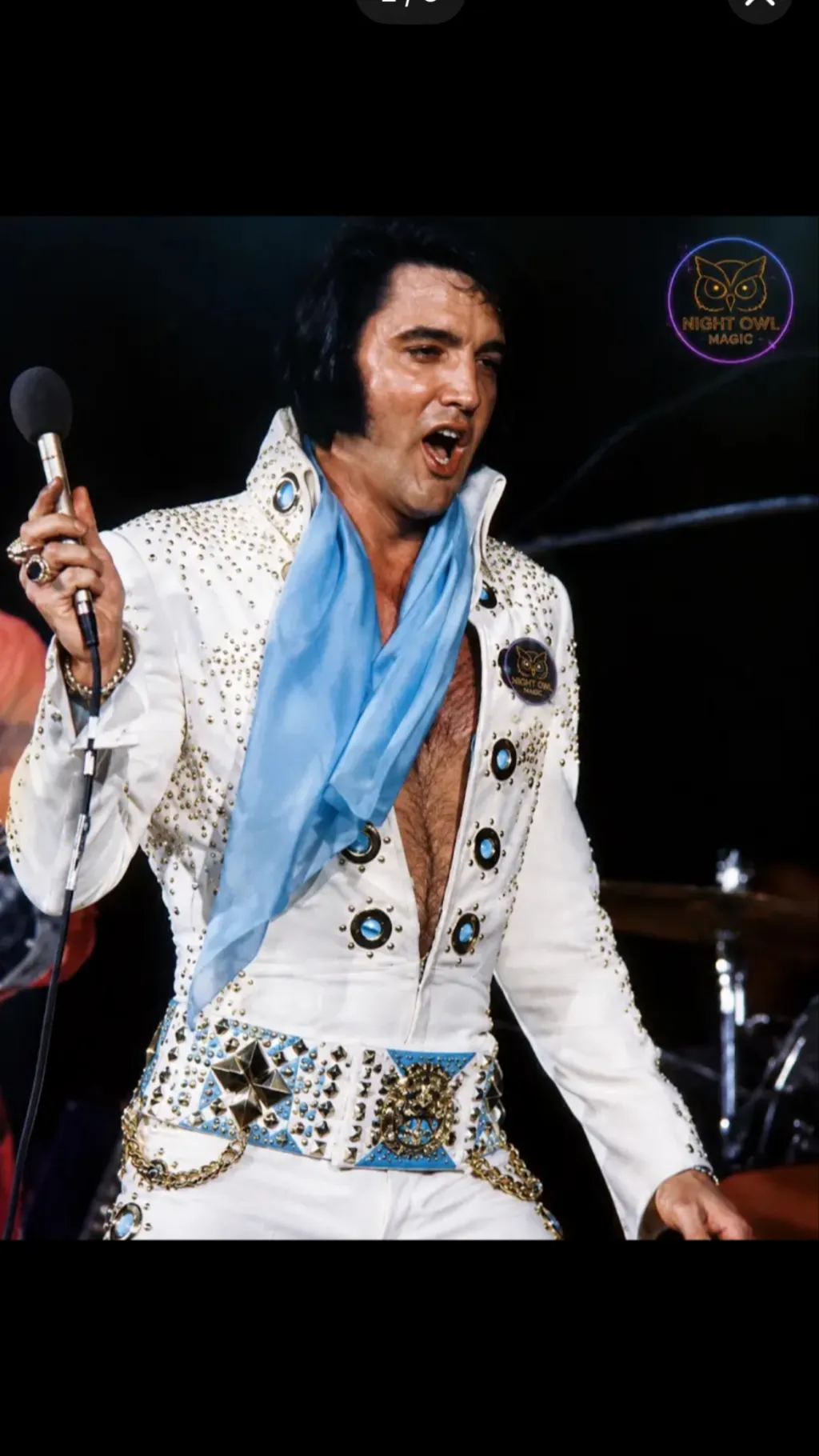 ai character: Elvis  background