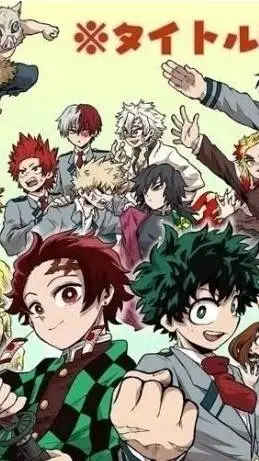 ai character: My hero x KNY background