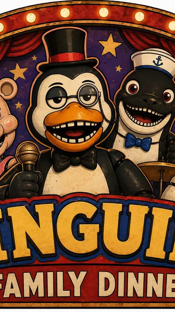 ai character: pingüins family  background