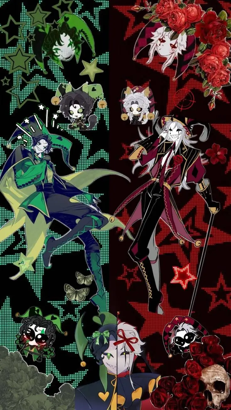 ai character: Harley&Pierrot background