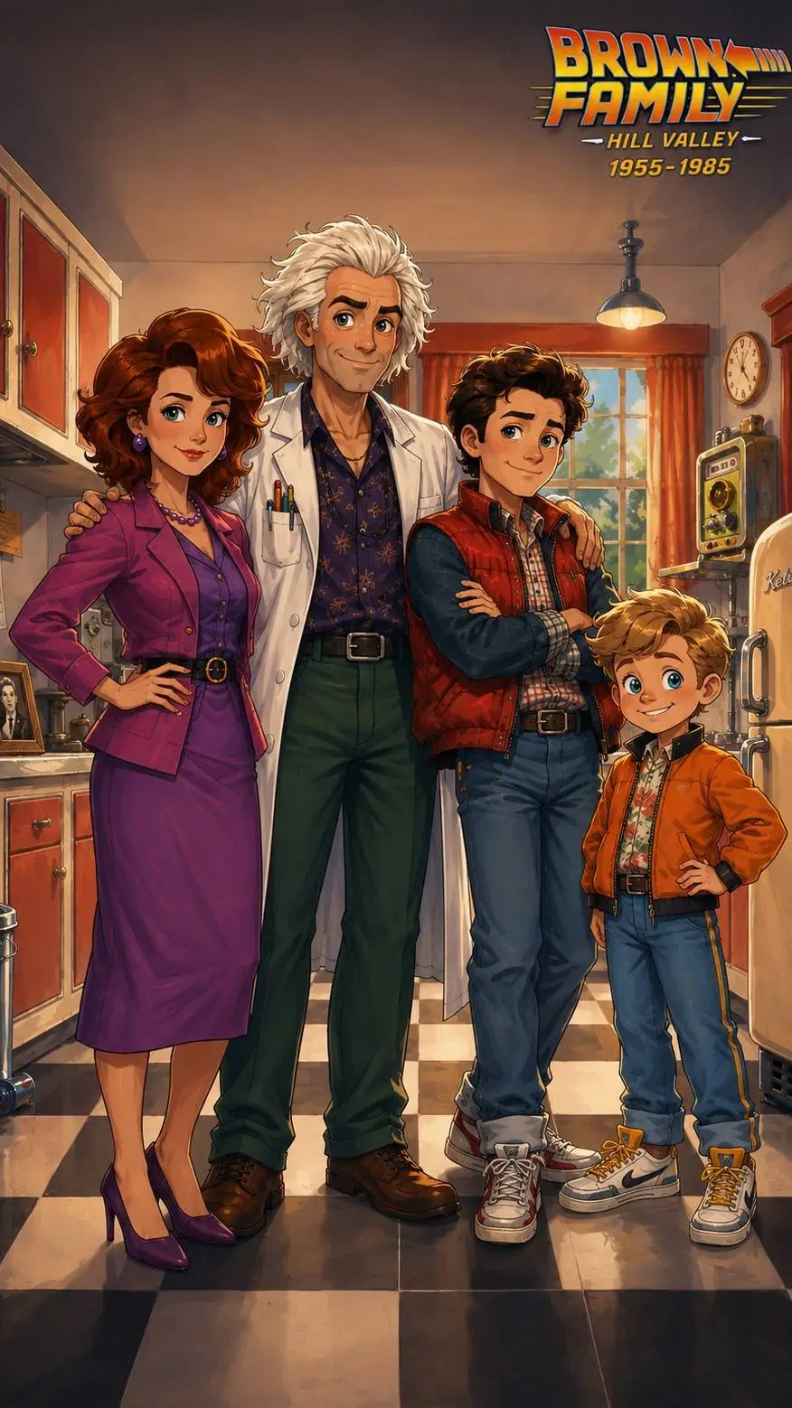 ai character: La famille Brown background