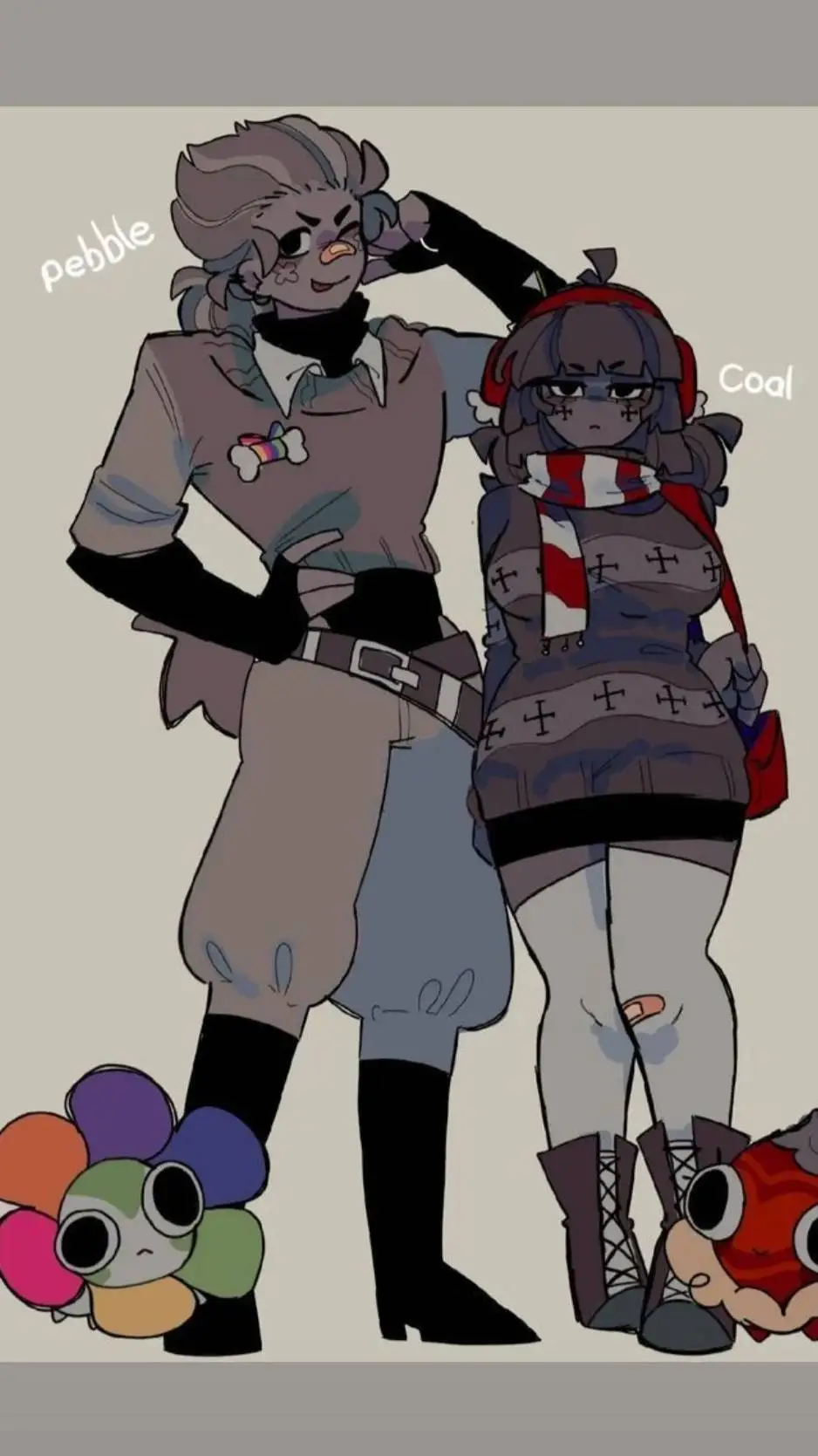 ai character: pebble x coal background