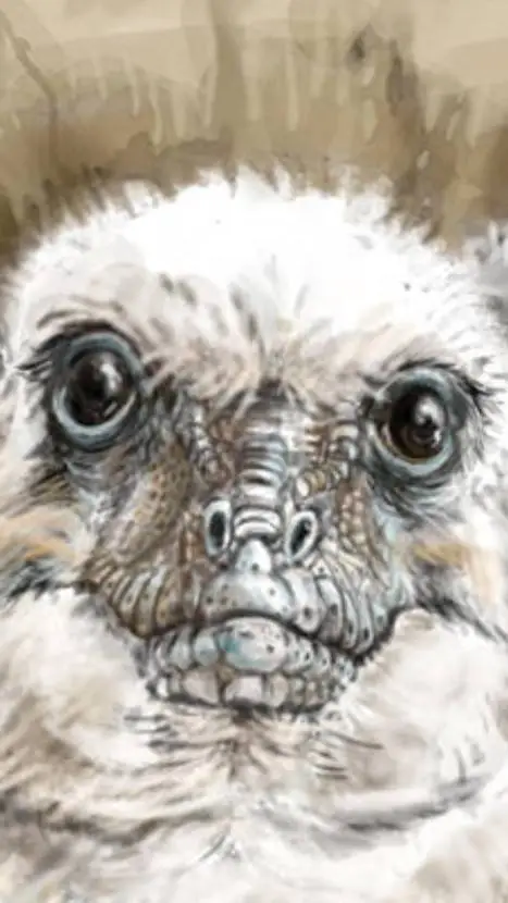 ai character: Mr creepy T-Rex  background