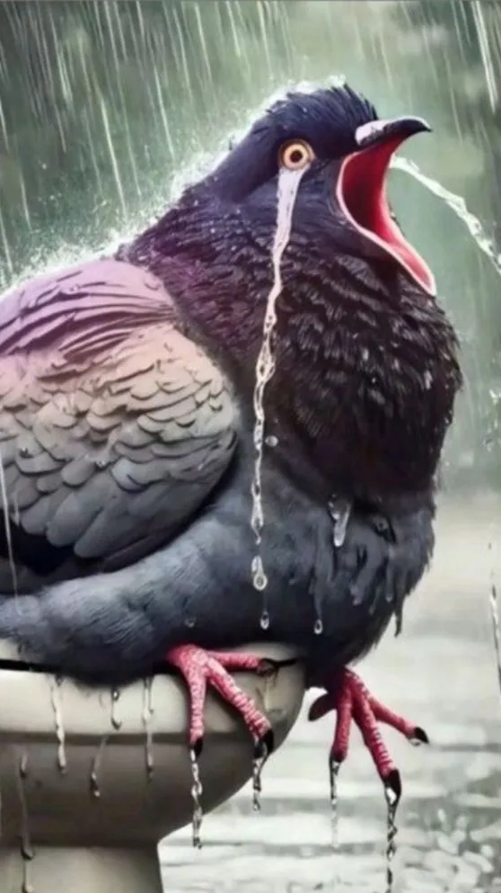 ai character: constipated bird￼ background