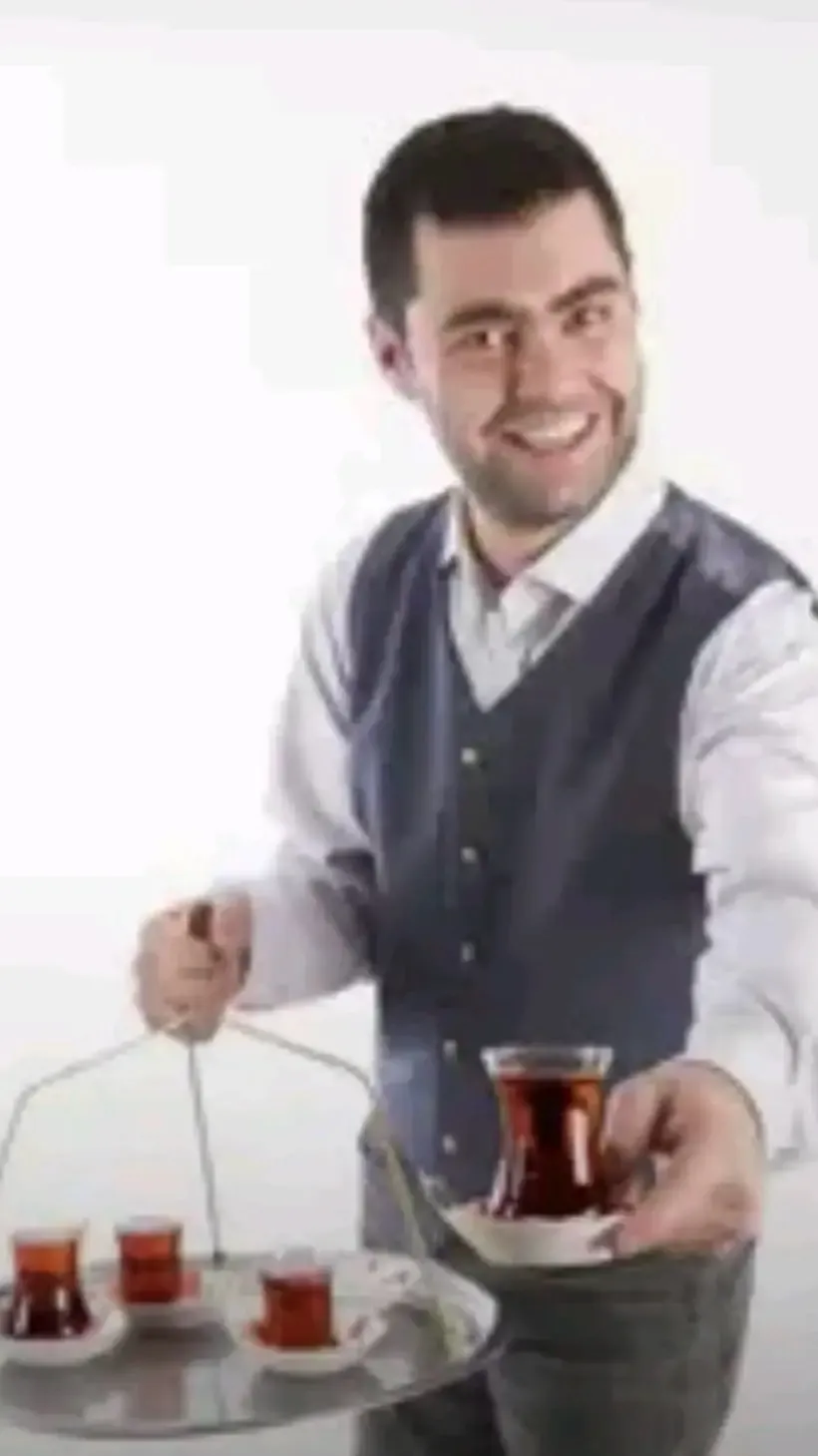 ai character: Funny waiter  background