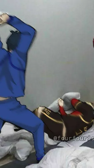 ai character: Bluelock sleepover background