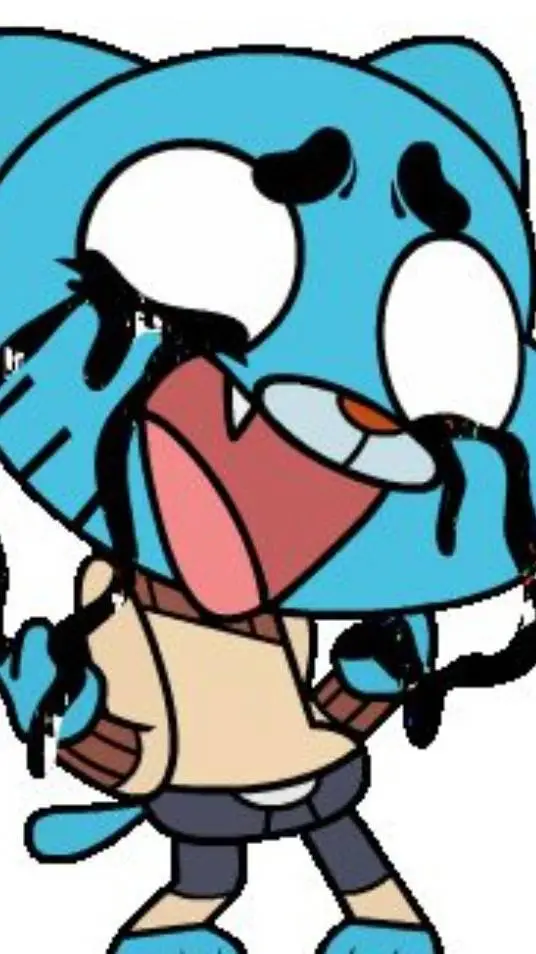 ai character: Gumball glitch background