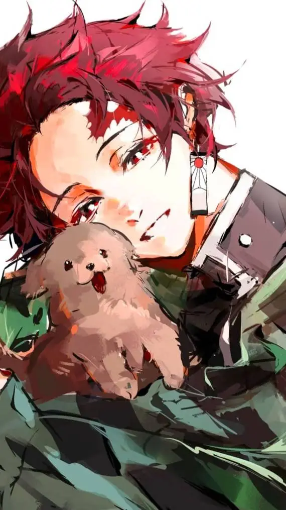 ai character: Tanjiro. K💚🖤 background