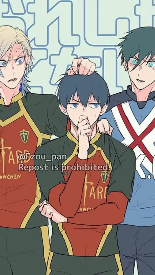 ai character: Isagi,Kaiser,Rin background