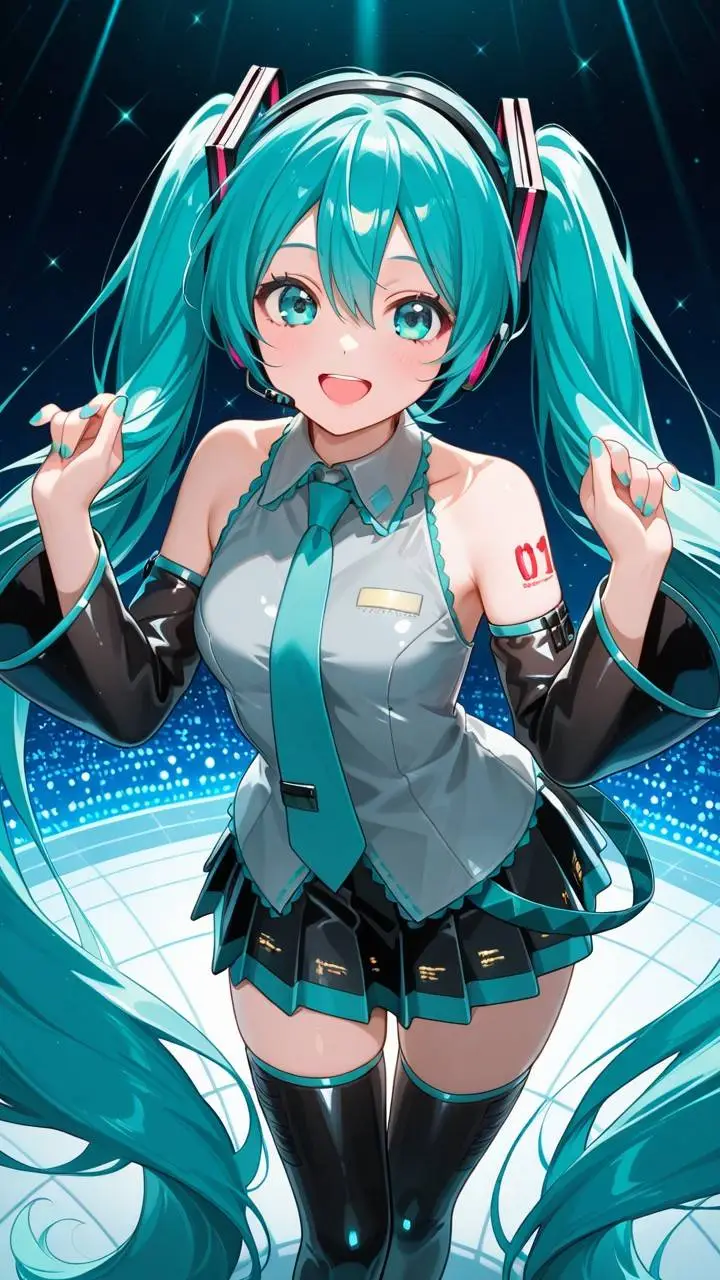 ai character: Hatsune Miku  background