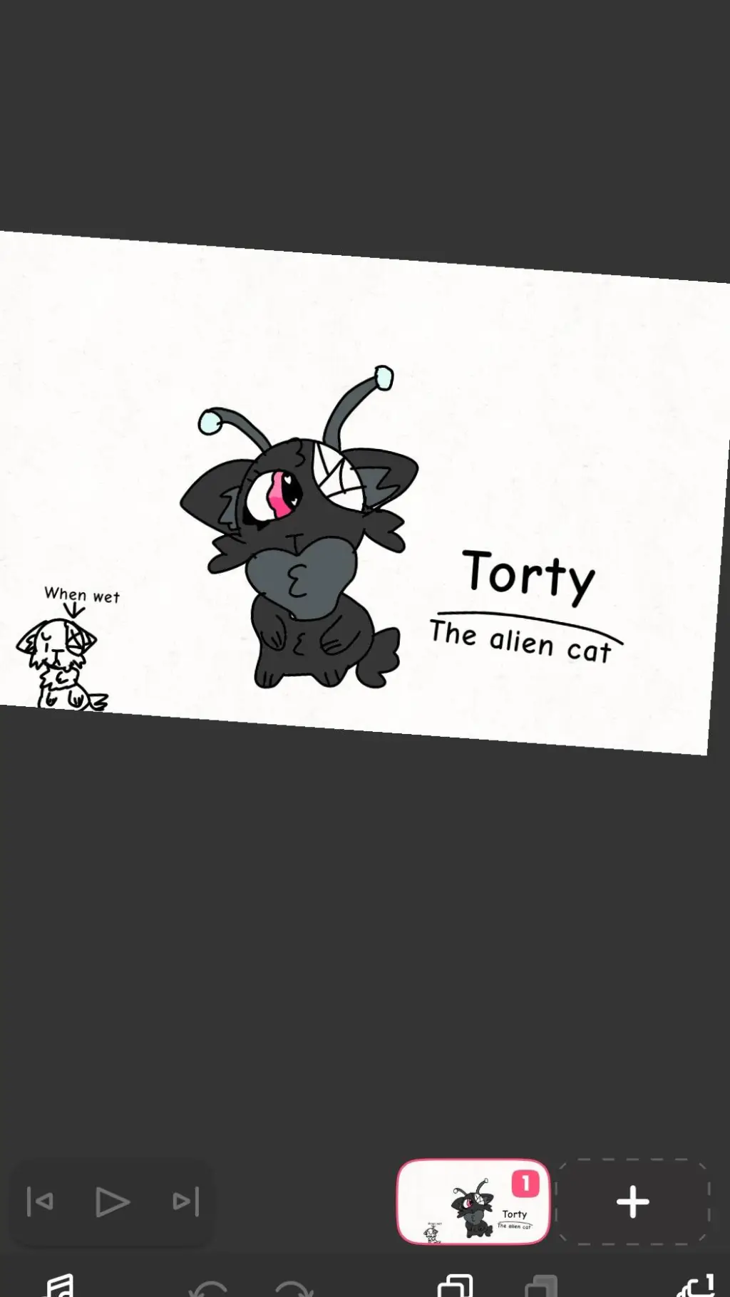 ai character: Torty the aliencat background
