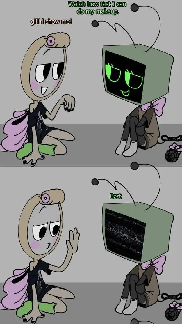 ai character: Glisten and vee!!  background