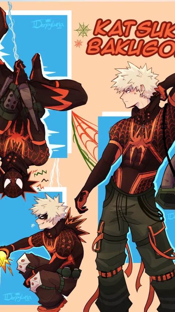ai character: Bakugo Spider-Man  background
