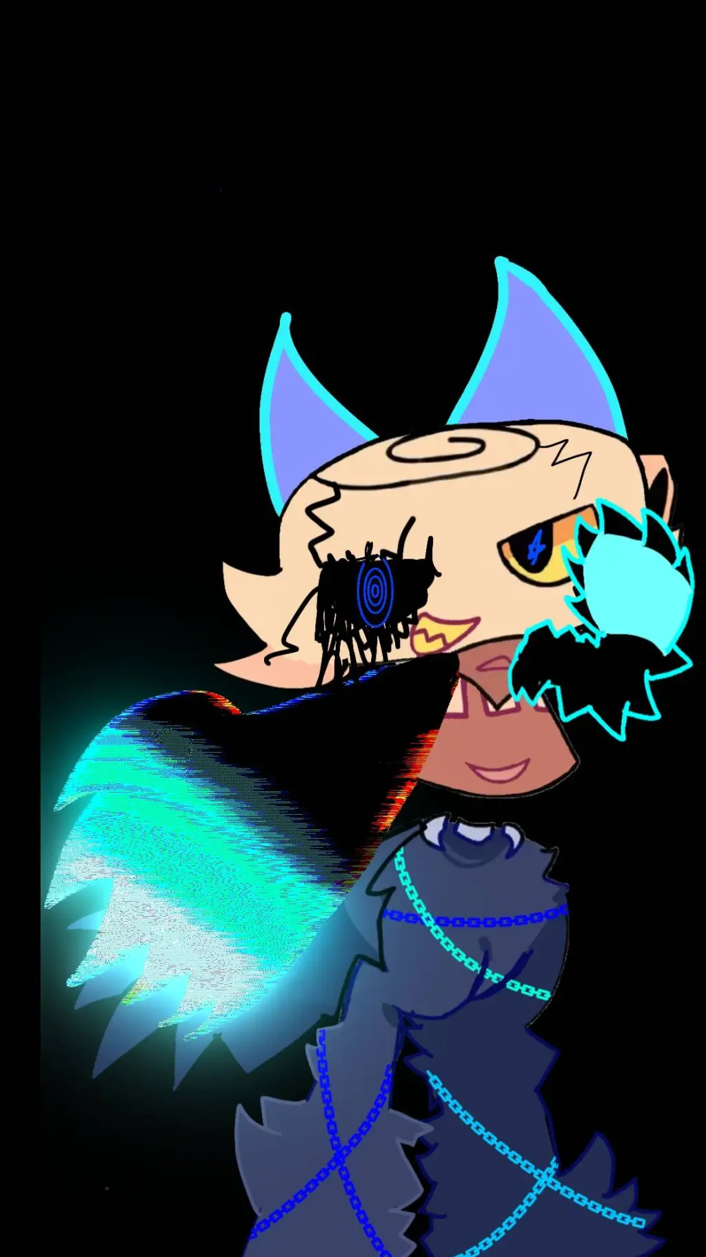ai character: glitchxz background