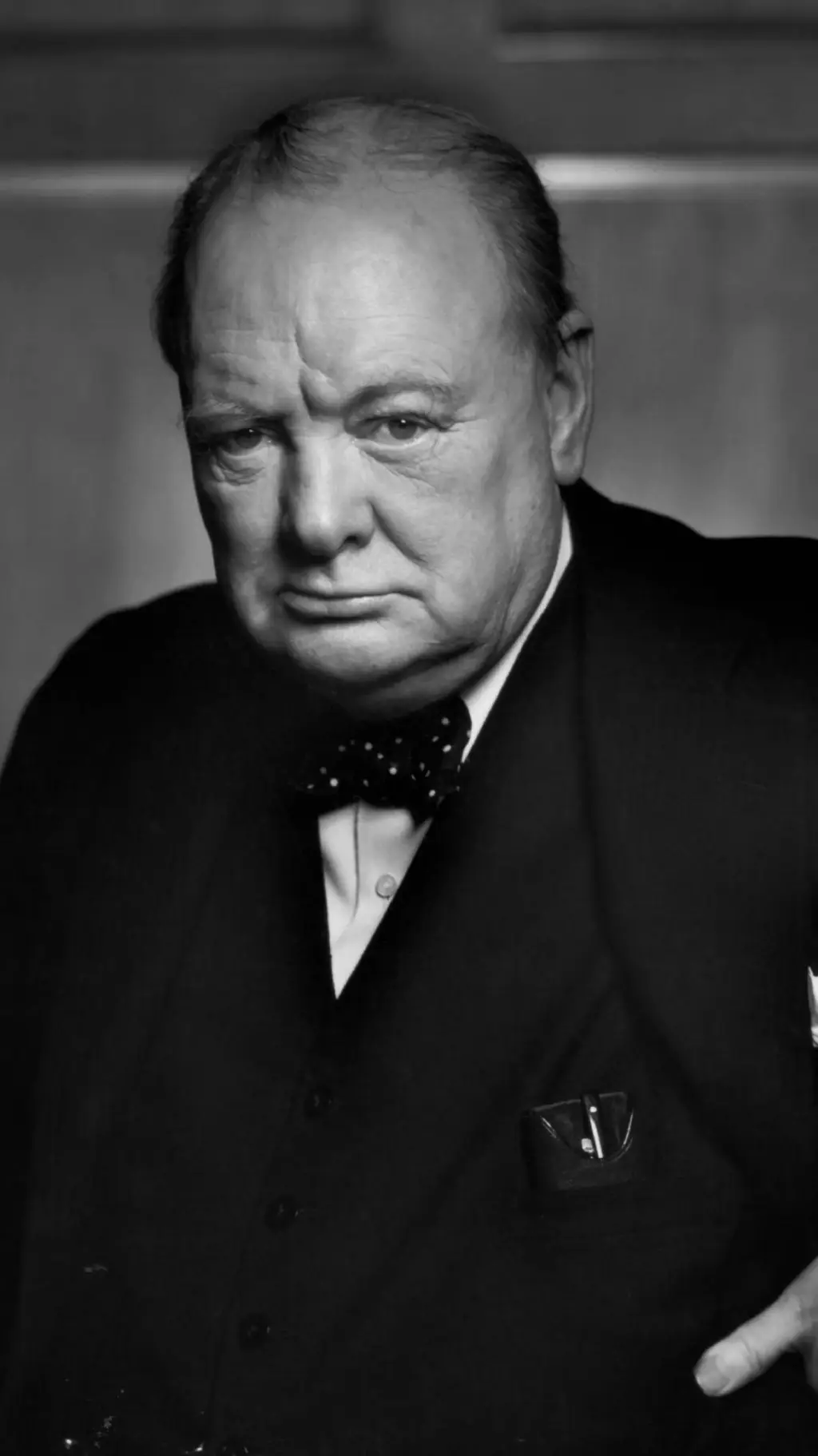 ai character: Winston Churchill  background