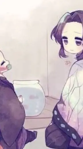 ai character: Nezuko y Shinobu  background