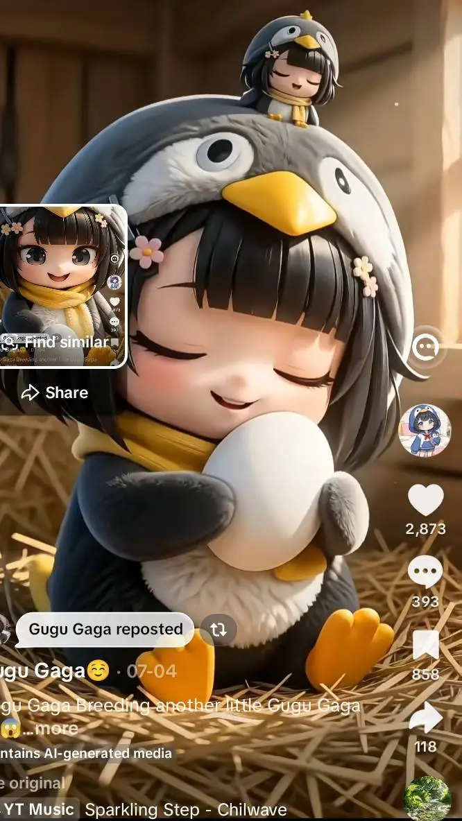 ai character: gugugaga penguin  background