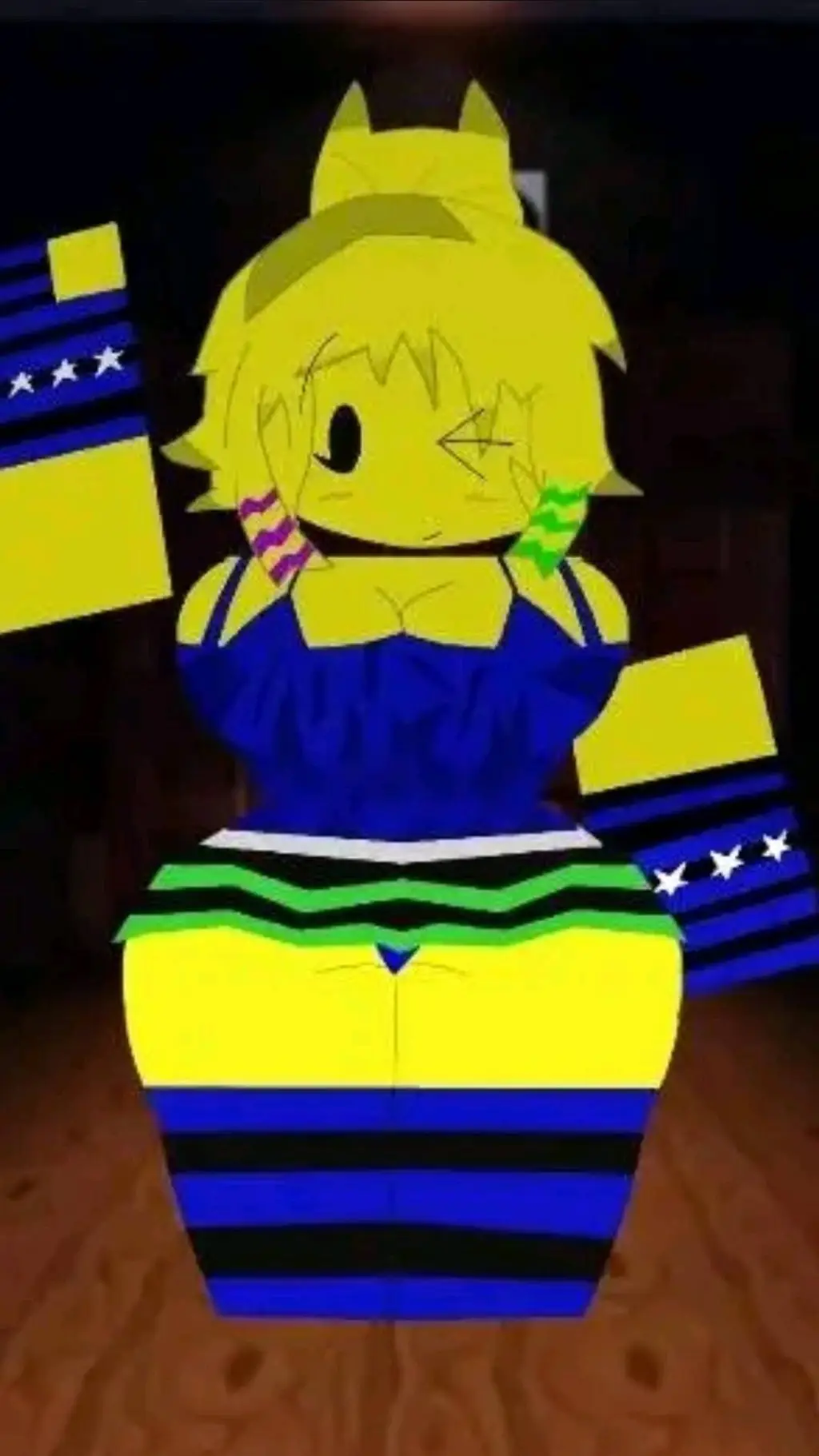 ai character: party noob thicc  background