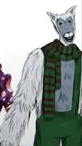 ai character: Snow wolf background