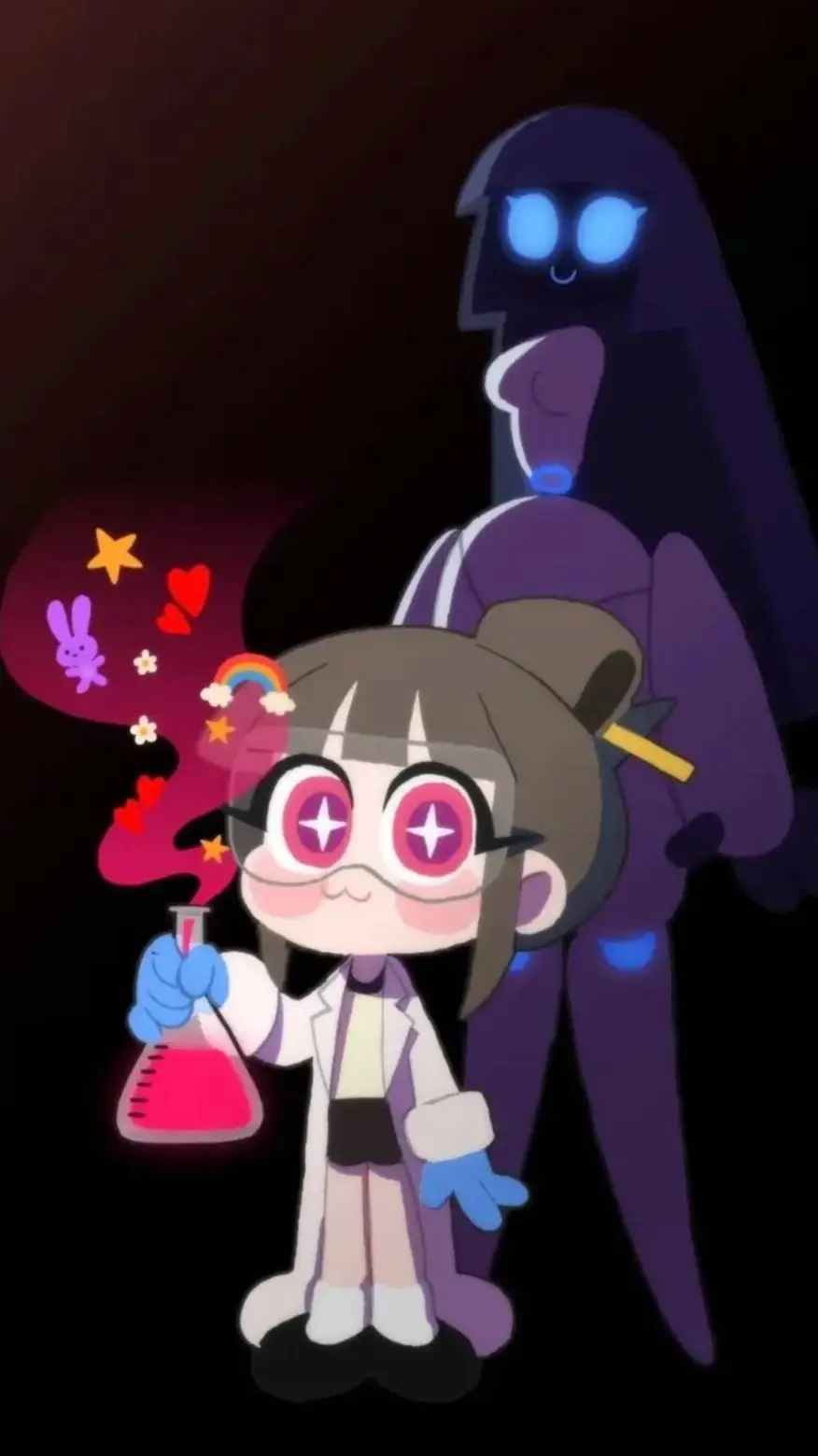ai character: pochi and robot  background