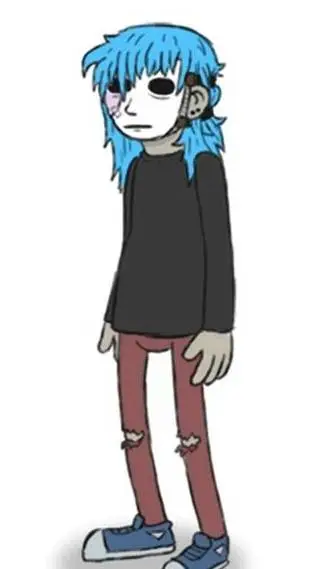 ai character: Sallyface sleepova background