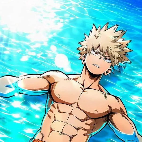 chat with ai character: bakugo en la playa