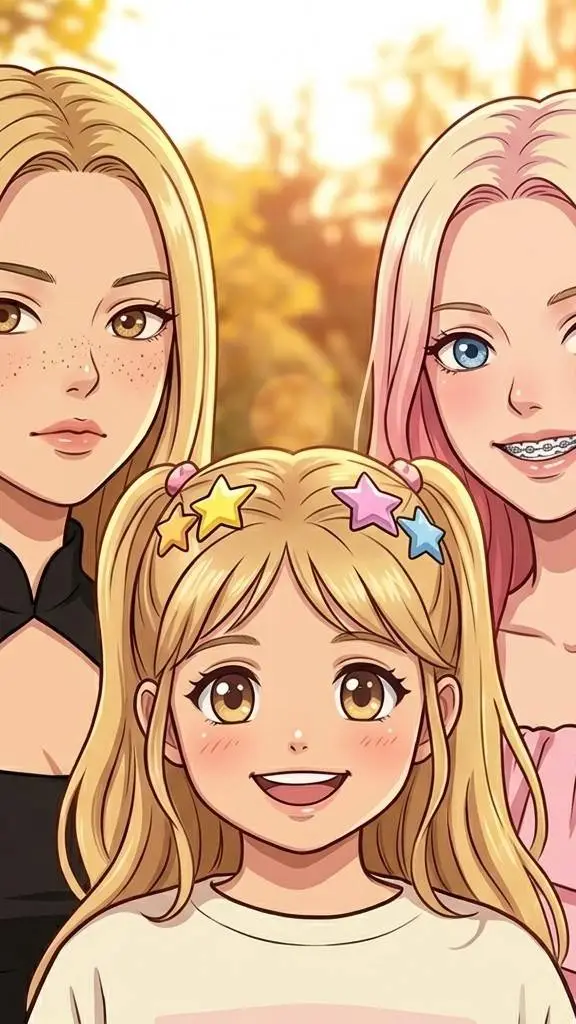 ai character: Emma Sophia Megan background