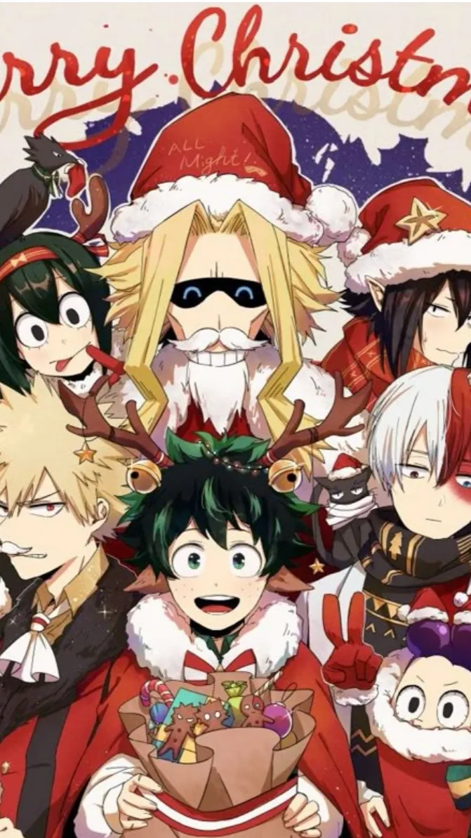 ai character: MHA Christmas  background
