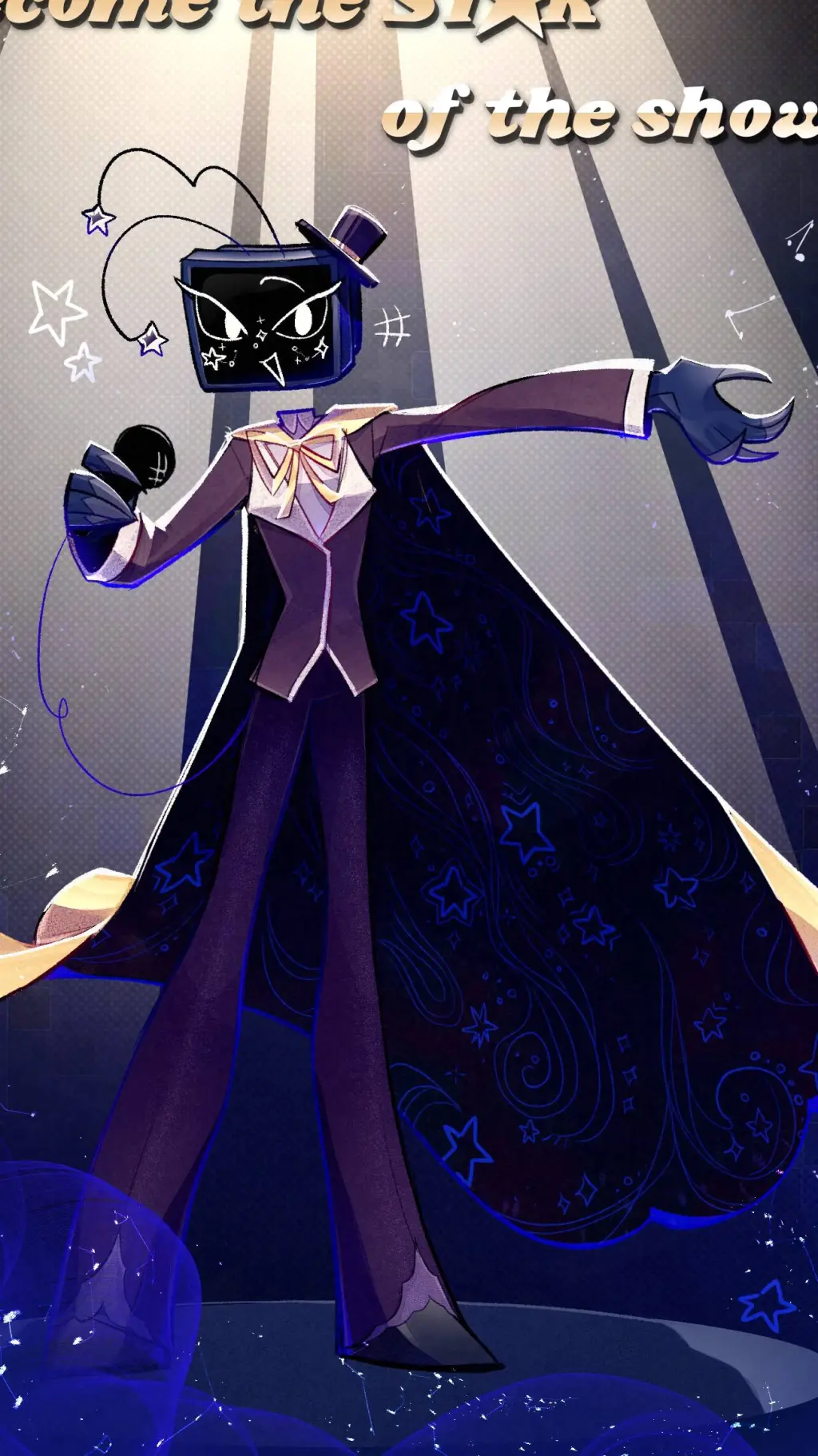 ai character: Vee television  background