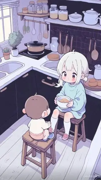 ai character: bébé  background